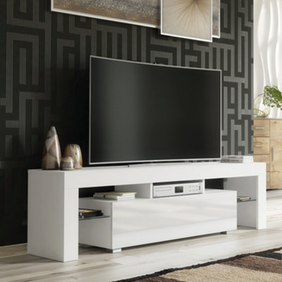 B&Q - Tv Unit 160Cm Modern White With High Gloss DoorsCreative Furniture