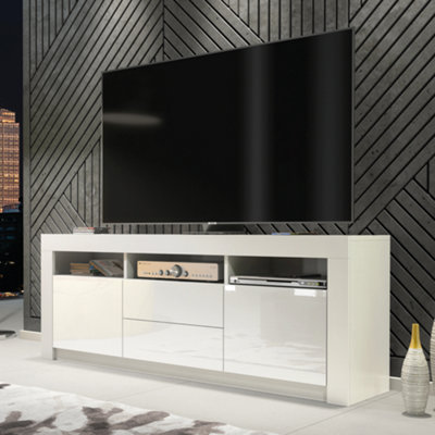 B&Q - Modern Tv Unit 160Cm White With High Gloss DoorsCreative Furniture