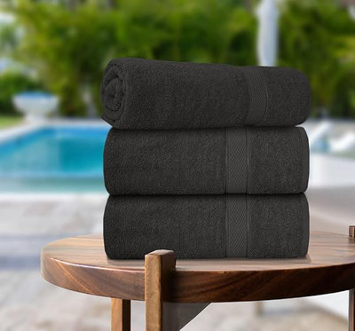 B&Q -  3 Pack 90Cm X 180Cm Super Jumbo Extra Large Bath Sheet