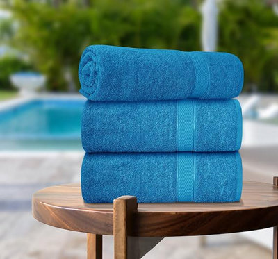 B&Q -  3 Pack 90Cm X 180Cm Super Jumbo Extra Large Bath Sheet