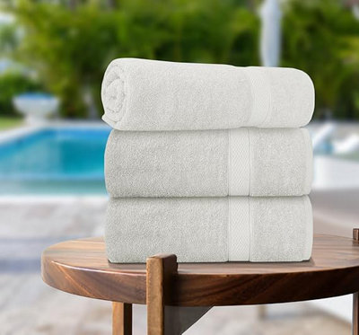 B&Q -  3 Pack 90Cm X 180Cm Super Jumbo Extra Large Bath Sheet
