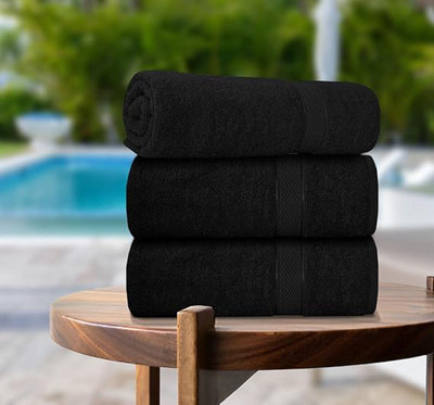 B&Q -  3 Pack 90Cm X 180Cm Super Jumbo Extra Large Bath Sheet
