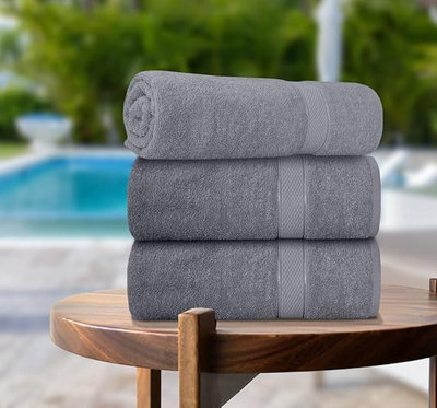 B&Q -  3 Pack 90Cm X 180Cm Super Jumbo Extra Large Bath Sheet