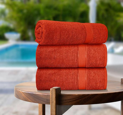 B&Q -  3 Pack 90Cm X 180Cm Super Jumbo Extra Large Bath Sheet