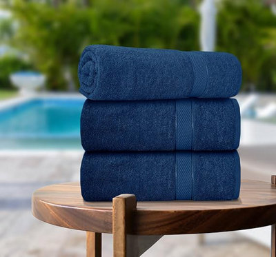 B&Q -  3 Pack 90Cm X 180Cm Super Jumbo Extra Large Bath Sheet