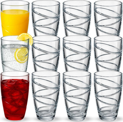 volila 12Pc Reusable Plastic Glassware ClearShatterproofLightweight Tumblers For Daily UsePartiesAnd Picnics from B&Q