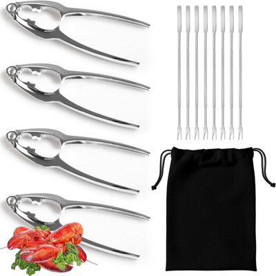 volila Lobster Crackers Set 4 Heavy Duty Crab Crackers & 8 Picks For Easy Meat Removal From LobsterCrabNuts & SeafoodMultipurpose from B&Q