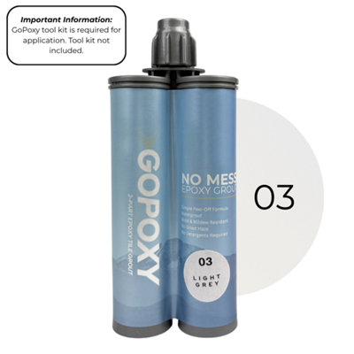 Gopoxy No Mess Epoxy Tile GroutLight Grey 03 from B&Q