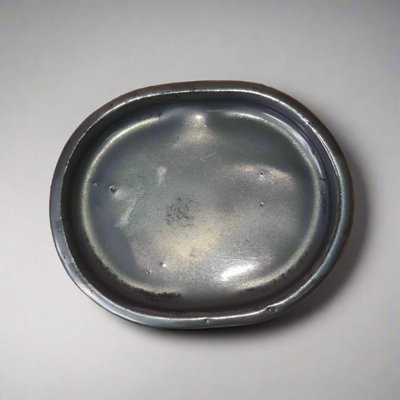 Yorkshire Bonsai 12Cm Glazed Drip Tray Oval Silver from B&Q