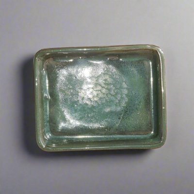  - Yorkshire Bonsai 12Cm Glazed Drip Tray Rectangle Green