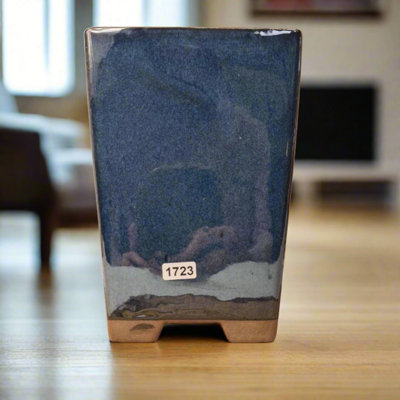 Yorkshire Bonsai 13Cm Glazed Bonsai Pot Cascade 13Cm X 19Cm Blue from B&Q