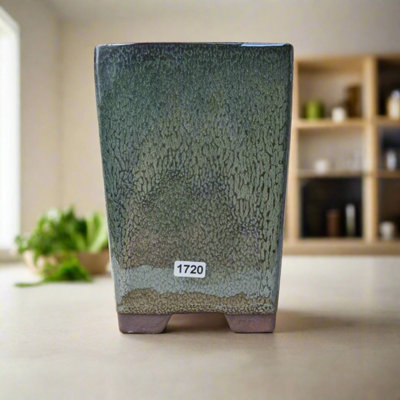 Yorkshire Bonsai 13Cm Glazed Bonsai Pot Cascade 13Cm X 19Cm Green from B&Q