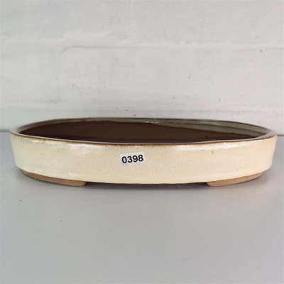 26Cm Glazed Bonsai PotOval26Cm X 19Cm X 4CmCream