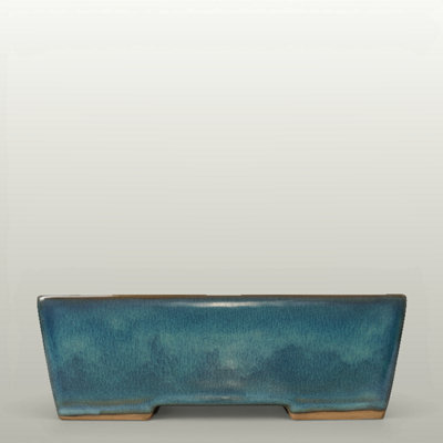  - Yorkshire Bonsai 32Cm Glazed Bonsai Pot Rectangle 32Cm X 23Cm X 9Cm Blue