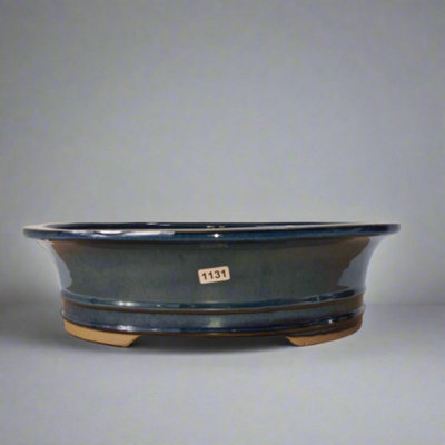 31Cm Glazed Bonsai PotOval31Cm X 24Cm X 9CmBlue from B&Q