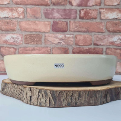 32Cm Glazed Bonsai PotOval32Cm X 26Cm X 7CmWhite