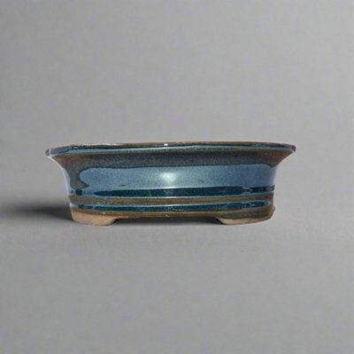 Yorkshire Bonsai 16Cm Glazed Bonsai Pot Oval 16Cm X 12Cm X 4Cm Blue from B&Q