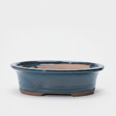 26Cm Glazed Bonsai PotOval26Cm X 21Cm X 7CmBlue