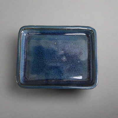 Yorkshire Bonsai 12Cm Glazed Drip Tray Rectangle Blue from B&Q