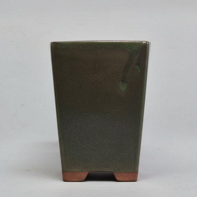 Yorkshire Bonsai 13Cm Glazed Bonsai Pot Cascade 13Cm X 19Cm Silver Green from B&Q