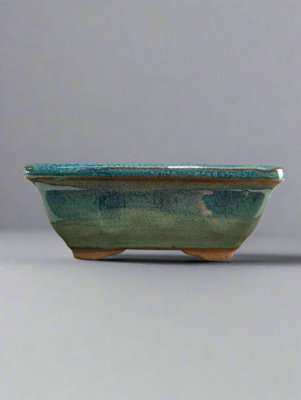 Yorkshire Bonsai 13Cm Glazed Bonsai Pot Rectangle 13Cm X 10Cm X 5Cm Light Blue from B&Q
