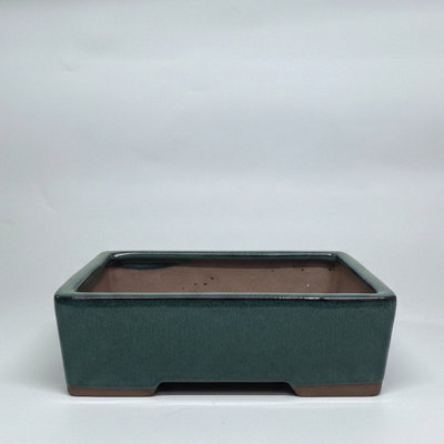  - Yorkshire Bonsai 32Cm Glazed Bonsai Pot Rectangle 32Cm X 23Cm X 9Cm Dark Green