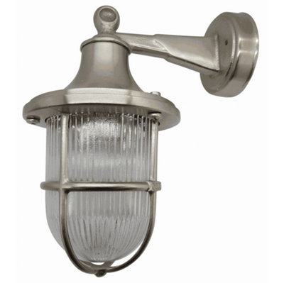 B&Q -  Navigator 05961 Outdoor Ip64 1 Light Wall Lantern In A Satin Nickel Finish