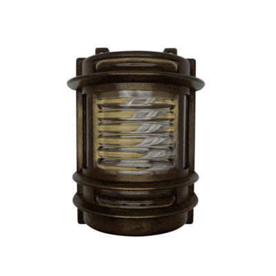 B&Q -  Navigator 09005 Outdoor Ip64 1 Light Wall Light In An Antique Brass Finish