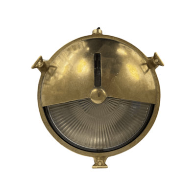 Lampfix Navigator 09117 Outdoor Ip64 1 Light Eyelid Porthole Bulkhead In A Raw Brass Finish from B&Q