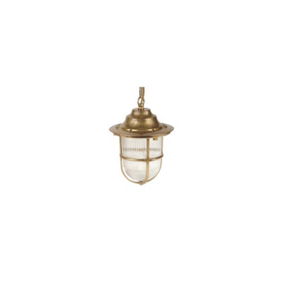B&Q -  Navigator 09130 Outdoor Ip54 1 Light Pendant Lantern In A Raw Brass Finish
