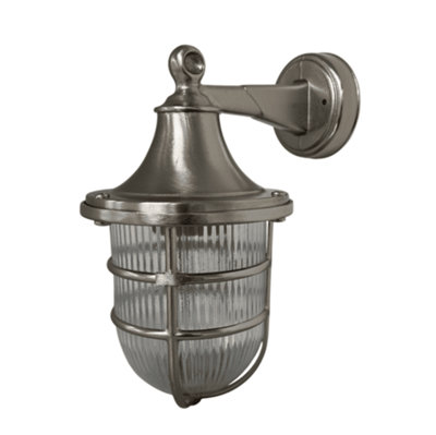 B&Q -  Navigator 09133 Outdoor Ip64 1 Light Large Wall Lantern In A Satin Nickel Finish