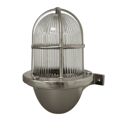B&Q -  Navigator 09186 Outdoor Ip64 1 Light Small Wall Uplight Lantern In A Satin Nickel Finish