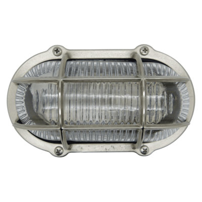 Lampfix Navigator 09303 Outdoor Ip64 1 Light Commercial Slimline Bulkhead Line In A Satin Nickel Finish from B&Q