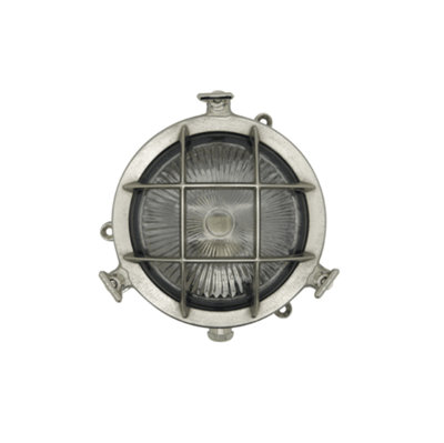 Lampfix 09308 Outdoor Ip44 1 Mini Porthole Bulkhead In A Satin Nickel Finish Light