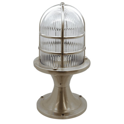 B&Q -  Navigator 09313 Outdoor Ip54 1 Light Large Post Light In A Satin Nickel Finish