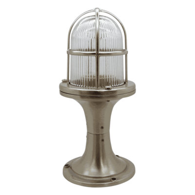 B&Q -  Navigator 09314 Outdoor Ip54 1 Light Small Post Light In A Satin Nickel Finish