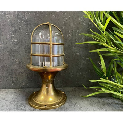 B&Q -  Navigator 09612 Outdoor Ip54 1 Light Large Post Light In A Raw Brass Finish