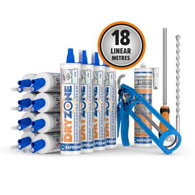 Dryzone - Damp Proofing Cream Kit - Rising Damp Treatment - White - 18m - Image 3