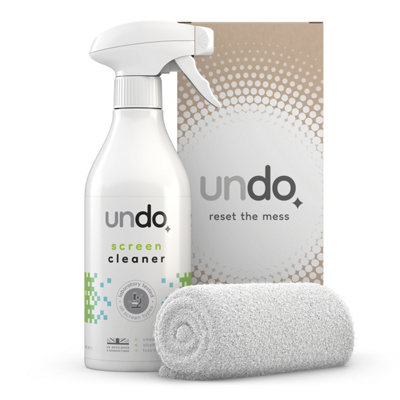 Safeguard Undo Screen Cleaner Spray (500Ml) With Microfibre ClothScreen Cleaning Kit For PhonesLaptopsMonitorsTvRemoves Smears from B&Q
