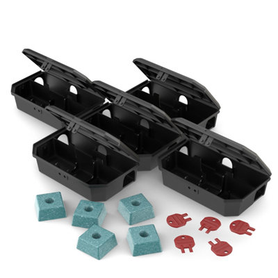 Nope! Nope Pre-Baited Mouse Bait Kit (5 Boxes5 Blocks 20G) Ready-To-Use Mice Poison Blocks With Single-Feed Brodifacoum & Bait Station from B&Q