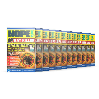 NOPE! Rat Killer Grain Bait Poison Sapphire 12 x 150g Boxes for Indoor Outdoor - Image 3