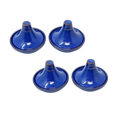 B&Q -  Selena Glazed Hand Dipped Kitchen Dining Set Of 4 Mini Tagine Dip Dishes Blue (D) 10Cm