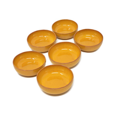 B&Q -  Selena Glazed Hand Dipped Kitchen Dining Set Of 6 Small Bowls (Diam) 10Cm In Orange
