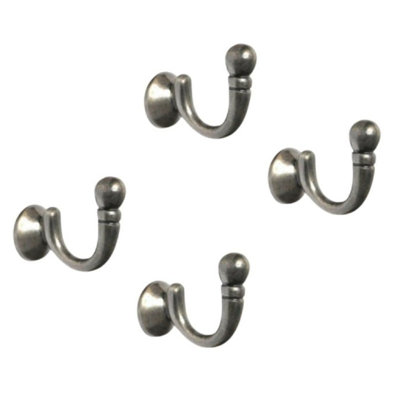 SISI UK Curtain Holdbacks Hooks Gun Metal Ball End Curtain Holdbacks Hooks U Shaped Curtain Tie Hooks Curtain Drapery Hold Back Tie Backx4 from B&Q