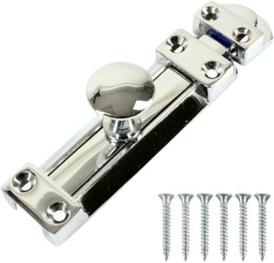 SISI UK Door Bolts 8 Inch Chrome Flat Bolt Surface Door Latches Tower Bolt Sliding Lock Flat Slide Safety Door Barrel Bolt With Screws from B&Q