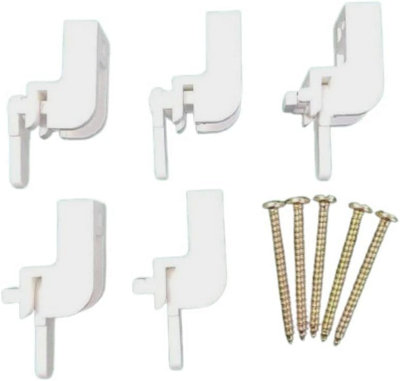 SISI UK Sologlyde Curtain Track Leverlock White Brackets Lever-Lock Rail Track Bracket Windows Curtain Track Shower Curtain Pack Of 5 from B&Q