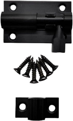 Sisi UK Door Bolts 38mm Straight Black Barrel Side Lock Door Latch Tower Bolt Locks For Bedroom Bathroom Toilet Shed Gate Cupboard Cabinet from B&Q
