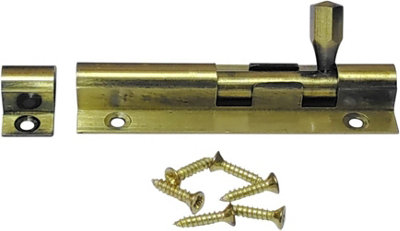 Sisi UK Antique Bronze Door Bolts Door Bolts Tower Bolt Lock With Screw For Bedroom Bathroom Toilet Shed Gate Cupboard 75mm Straight from B&Q