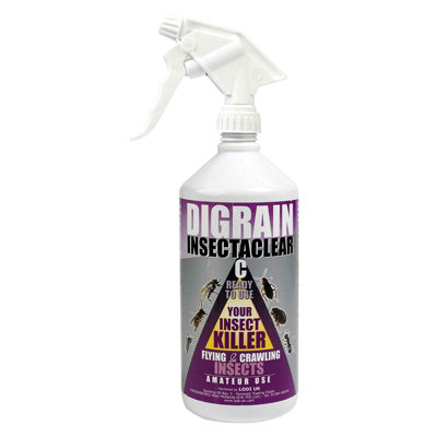 Pest O One Bed Bug Spider Mosquitoes Fleas Moths Ants Killer Spray Fast Acting Pest Control All Insect Killer Spray Digrain Insectaclear C 1L from B&Q