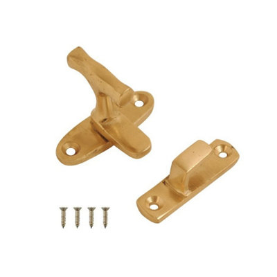 Sisi UK Cupboard Cabinet Door Turn Catches Polished Brass Door Thumb Turn Catch Latch Lock Gate Shed Door Rabbit Hutch Thumb Turn Buttonx1 from B&Q